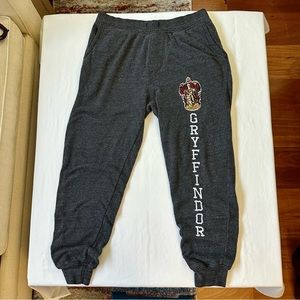 Harry Potter Gryffindor Men’s Sweatpants Embroidered (Large) Dark Gray